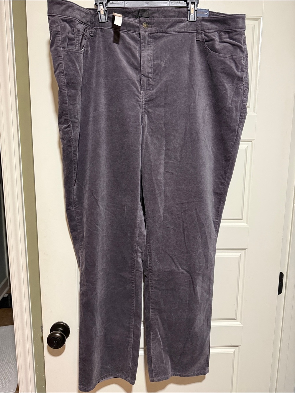 Talbots velveteen 24w Straight-Leg Corduroy Pants in Charcoal